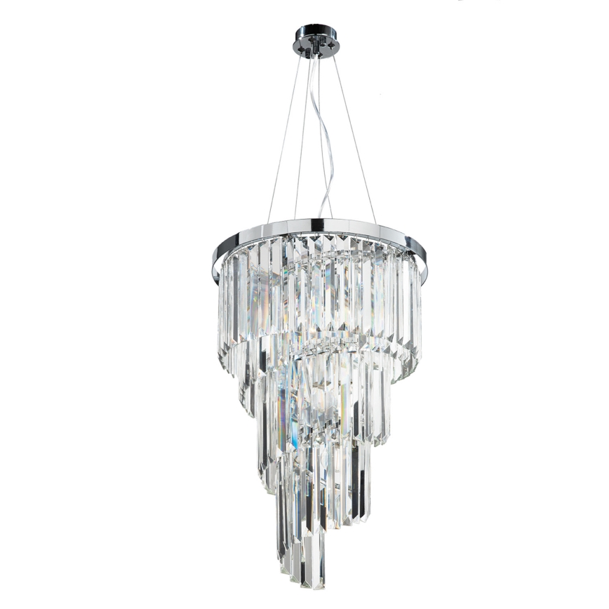 Ondaluce - Lampadario di cristallo a sospensione ALEXANDER 7xE14/10W/230V Ø 40 cm cromo lucido
