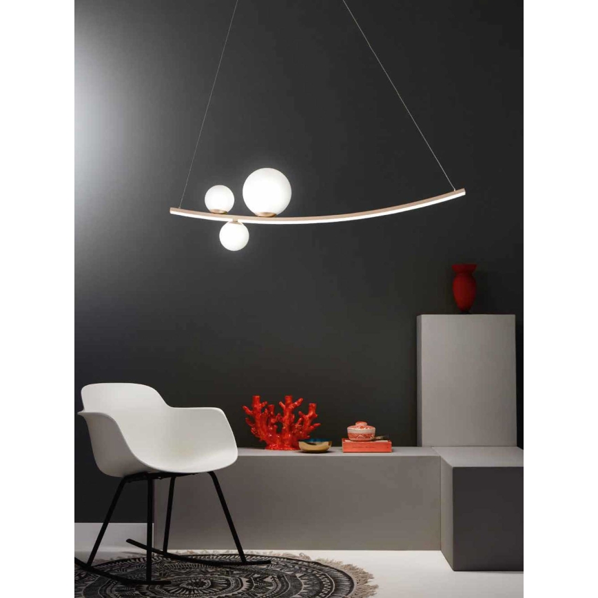 Ondaluce - Lampadario LED dimmerabile a cavo ALTALENA LED/48W/230V oro/bianco