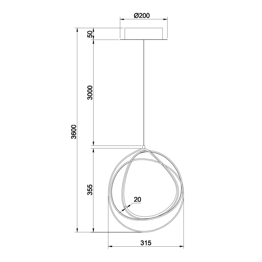 Ondaluce - Lampadario LED dimmerabile a cavo GOLDEN LED/28W/230V dorato