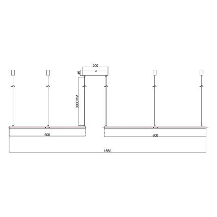 Ondaluce - Lampadario LED dimmerabile su cavo SOEL LED/28W/230V + LED/38W 3000/4000K Ø 80/60 cm bianco
