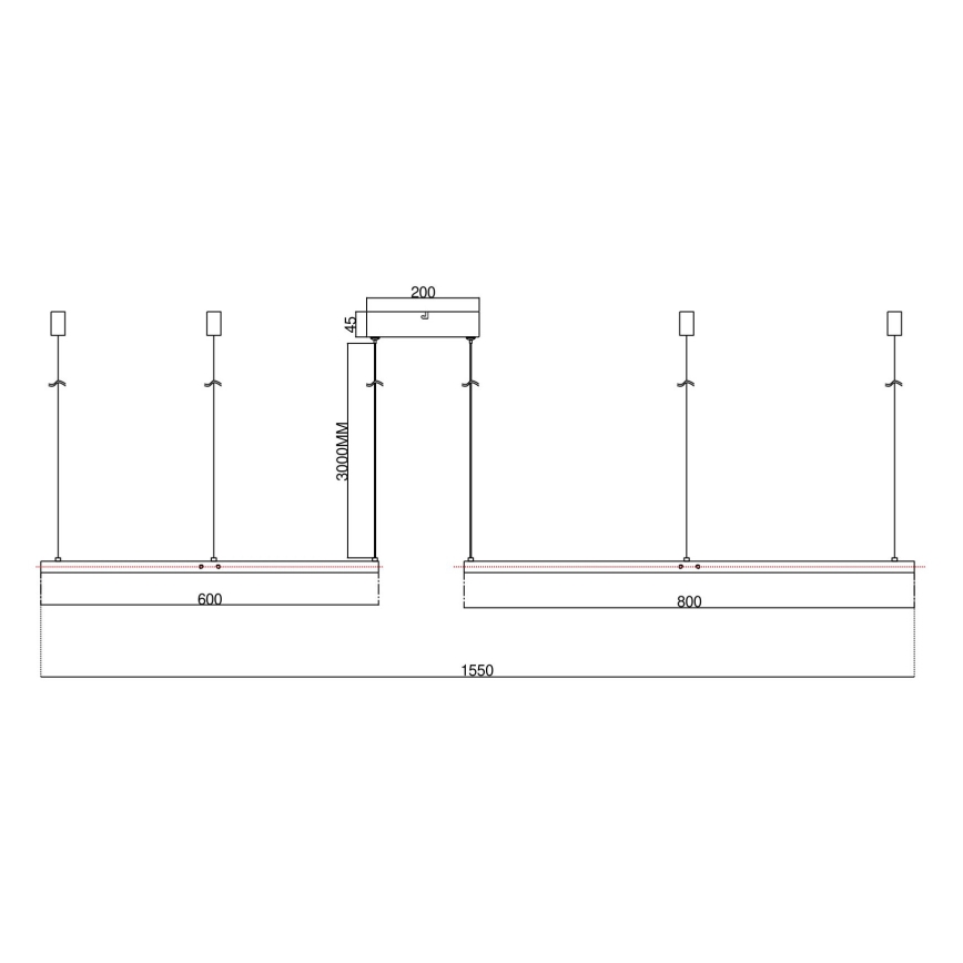 Ondaluce - Lampadario LED dimmerabile su cavo SOEL LED/28W/230V + LED/38W 3000/4000K Ø 80/60 cm bianco