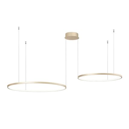 Ondaluce - Lampadario LED dimmerabile a cavo SOEL LED/28W/230V + LED/38W Ø 80/60 cm oro