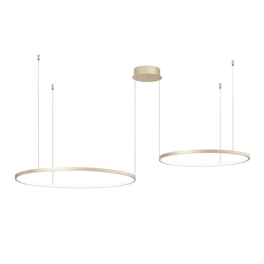 Ondaluce - Lampadario LED dimmerabile a cavo SOEL LED/28W/230V + LED/38W Ø 80/60 cm oro