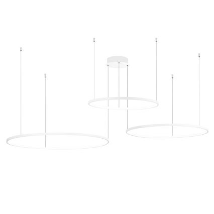 Ondaluce - Lampadario a sospensione LED dimmerabile su cavo SOEL LED/28W/230V + LED/38W + LED/47W Ø 100/80/60 cm, bianco