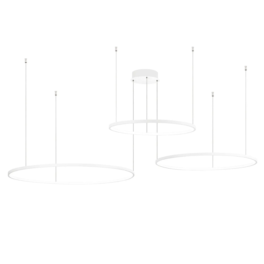 Ondaluce - Lampadario a sospensione LED dimmerabile su cavo SOEL LED/28W/230V + LED/38W + LED/47W Ø 100/80/60 cm, bianco