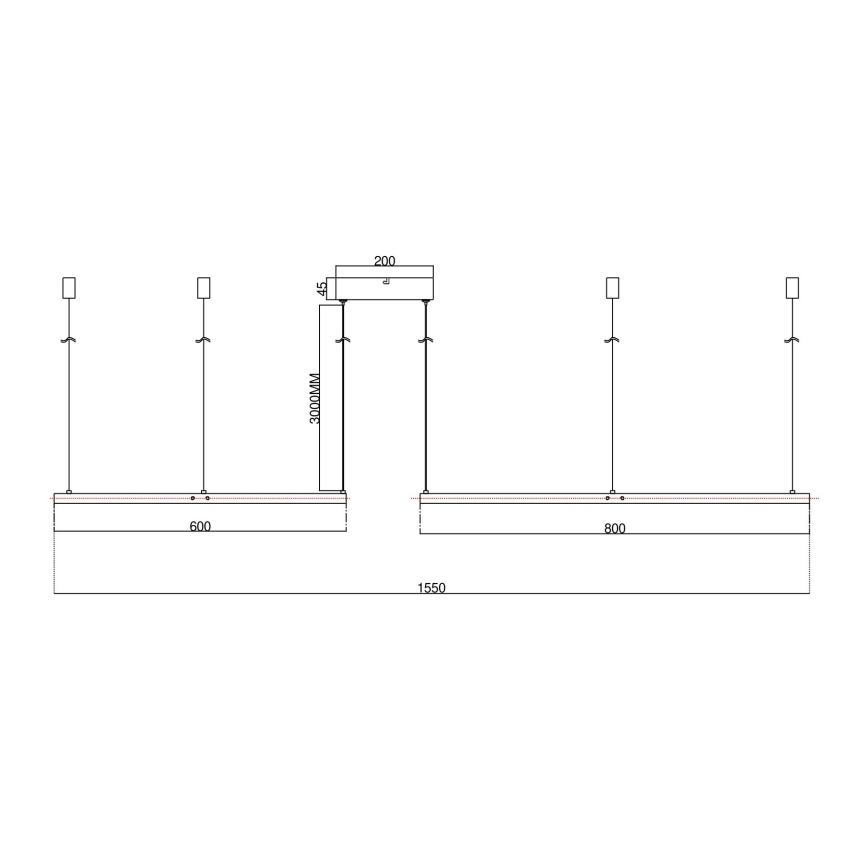 Ondaluce - Lampadario a sospensione LED dimmerabile su cavo SOEL LED/28W/230V + LED/38W + LED/47W Ø 100/80/60 cm, bianco