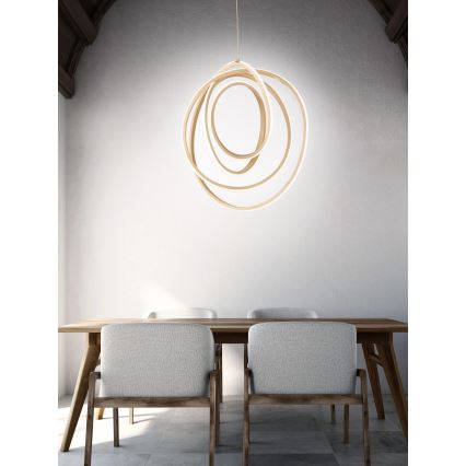 Ondaluce - Lampadario LED dimmerabile a sospensione con cavo GOLDEN LED/50W/230V, finitura dorata