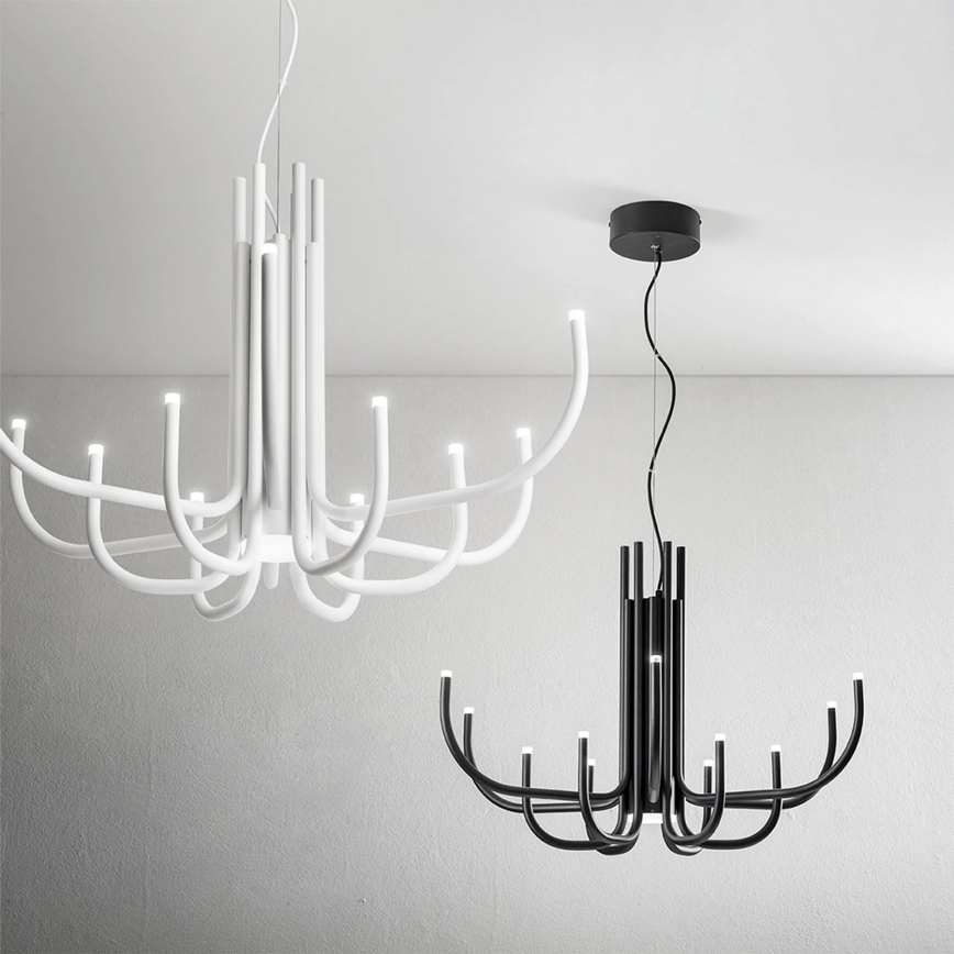 Ondaluce - Lampadario LED dimmerabile a sospensione con cavo NOUVEAU LED/35W/230V nero