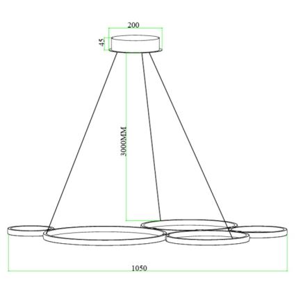 Ondaluce - Lampadario LED dimmerabile a sospensione con cavo POIS LED/60W/230V argento