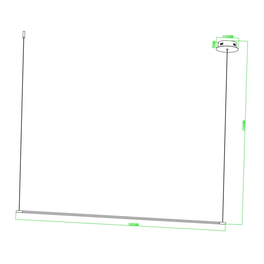 Ondaluce - Lampadario LED dimmerabile a sospensione su cavo GENIUS LED/28W/230V nero