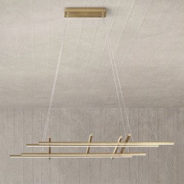 Ondaluce - Lampadario LED dimmerabile a sospensione su cavo MOVIDA LED/114W/230V oro