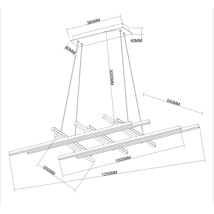 Ondaluce - Lampadario LED dimmerabile a sospensione su cavo MOVIDA LED/114W/230V oro