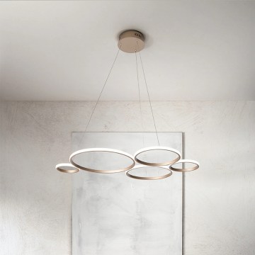 Ondaluce - Lampadario LED dimmerabile a sospensione su cavo POIS LED/60W/230V oro