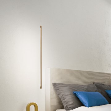 Ondaluce - Lampadario LED dimmerabile su cavo GENIUS LED/12W/230V Ø 1,5 cm oro