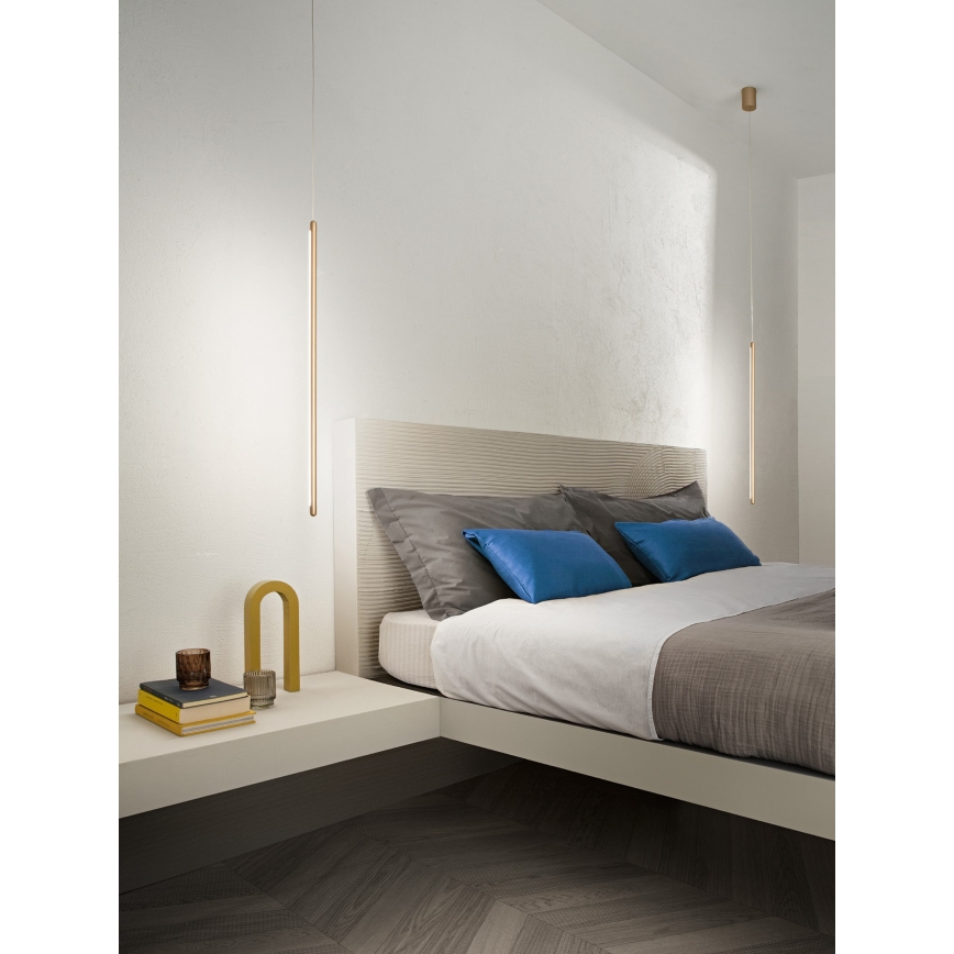 Ondaluce - Lampadario LED dimmerabile su cavo GENIUS LED/12W/230V Ø 1,5 cm oro