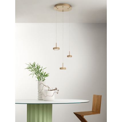 Ondaluce - Lampadario LED dimmerabile su cavo NINA LED/24W/230V Ø 35 cm oro