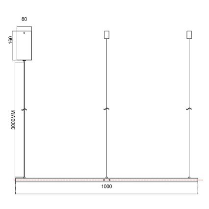 Ondaluce - Lampadario LED dimmerabile su cavo SOEL LED/47W/230V Ø 100 cm dorato