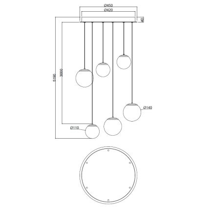 Ondaluce - Lampadario LED sospeso su cavo SANTOS LED/48W/230V Ø 45 cm oro/bianco