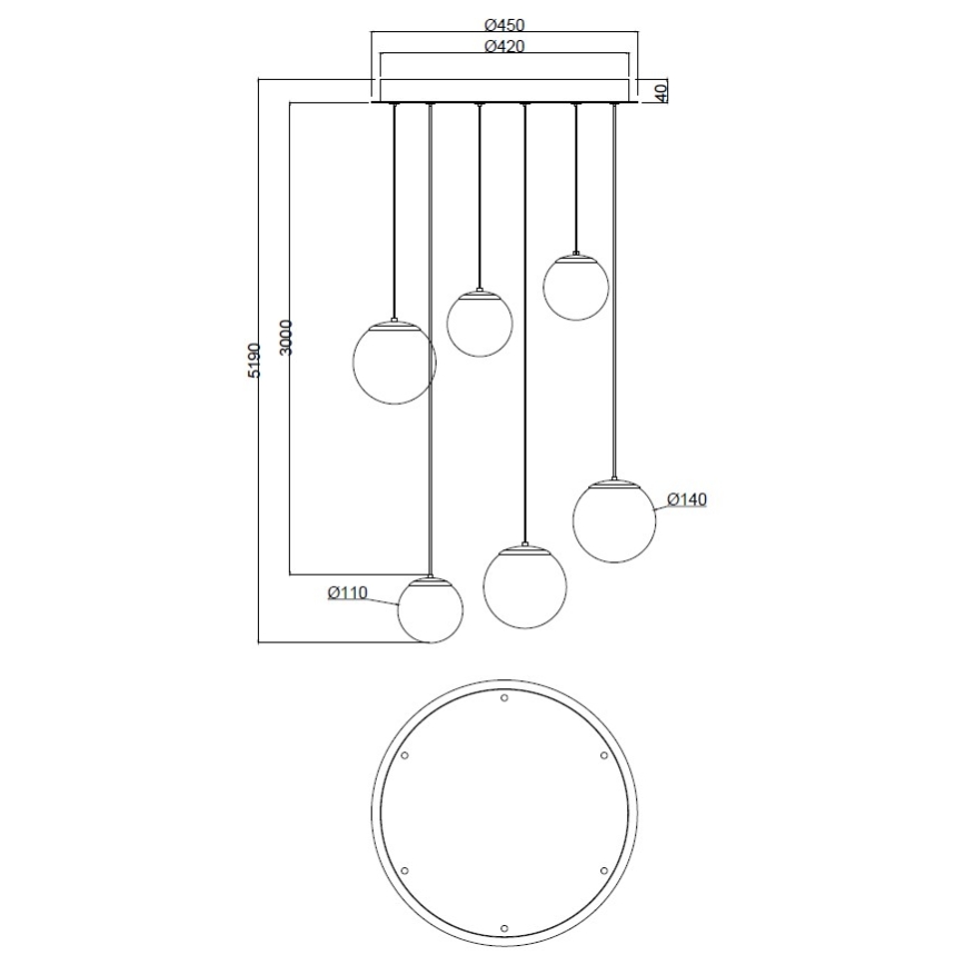 Ondaluce - Lampadario LED sospeso su cavo SANTOS LED/48W/230V Ø 45 cm oro/bianco
