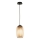Ondaluce - Lampadario sospeso a cavo BONNIE 1xE27/15W/230V Ø 15,5 cm nero/beige fumé