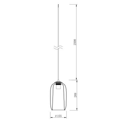 Ondaluce - Lampadario sospeso a cavo BONNIE 1xE27/15W/230V Ø 15,5 cm nero/beige fumé