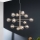 Ondaluce - Lampadario sospeso con cavo ELISEO 12xE14/10W/230V Ø 97 cm oro/beige fumé