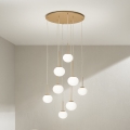 Ondaluce - Lampadario sospeso con cavo JEWEL 8xE14/10W/230V Ø 70 cm oro/bianco