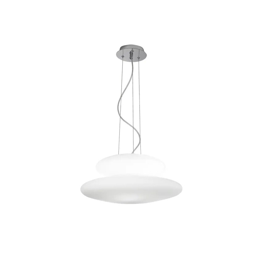 Ondaluce - Lampadario sospeso con cavo PAGODA 3xE27/15W/230V + 2xE27/15W Ø 50 cm bianco