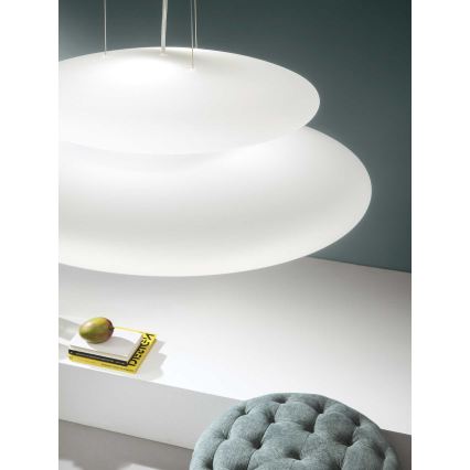 Ondaluce - Lampadario sospeso con cavo PAGODA 3xE27/15W/230V + 2xE27/15W Ø 50 cm bianco