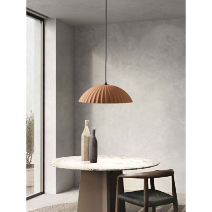 Ondaluce - Lampadario sospeso con cavo RUSTIC 1xE27/15W/230V Ø 50 cm cemento/marrone