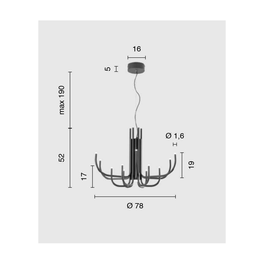 Ondaluce - Lampadario sospeso dimmerabile a cavo NOUVEAU LED/35W/230V Ø 78 cm, dorato