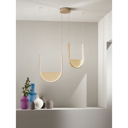 Ondaluce - Lampadario sospeso dimmerabile con cavo LOTUS LED/55W/230V dorato