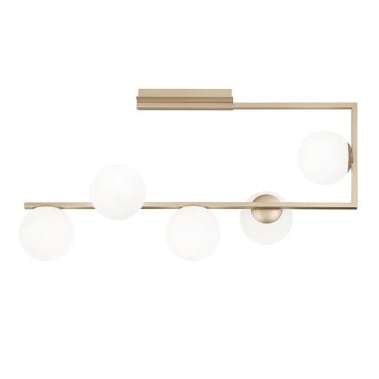 Ondaluce - Lampadario su asta MONILE 5xE14/10W/230V oro/bianco