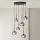 Ondaluce - Lampadario su cavo JEWEL 6xE14/10W/230V Ø 55 cm nero/nero fumé