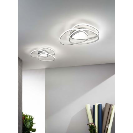 Ondaluce - Plafoniera a LED dimmerabile ROSE LED/60W/230V 50x54 cm argento