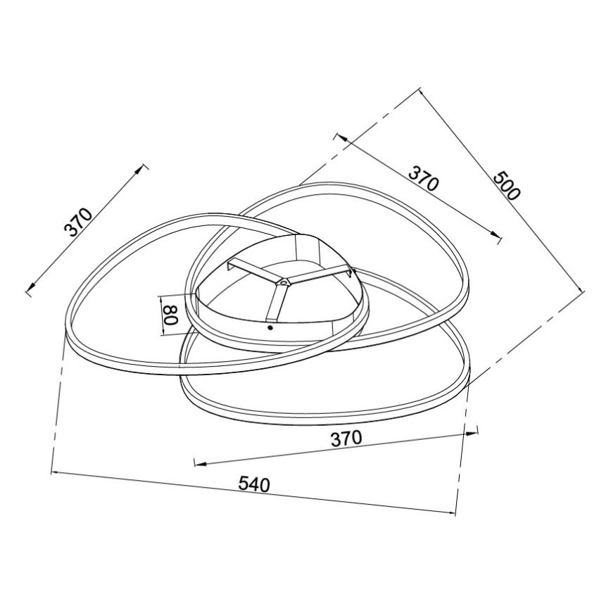 Ondaluce - Plafoniera a LED dimmerabile ROSE LED/60W/230V 50x54 cm argento