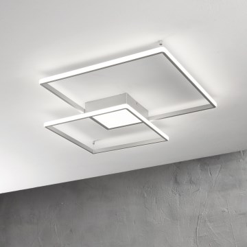 Ondaluce - Plafoniera da soffitto dimmerabile a LED DOWEL LED/46W/230V 55x55 cm, argento