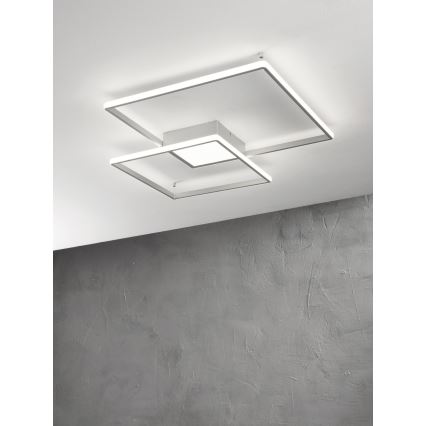 Ondaluce - Plafoniera da soffitto dimmerabile a LED DOWEL LED/46W/230V 55x55 cm, argento