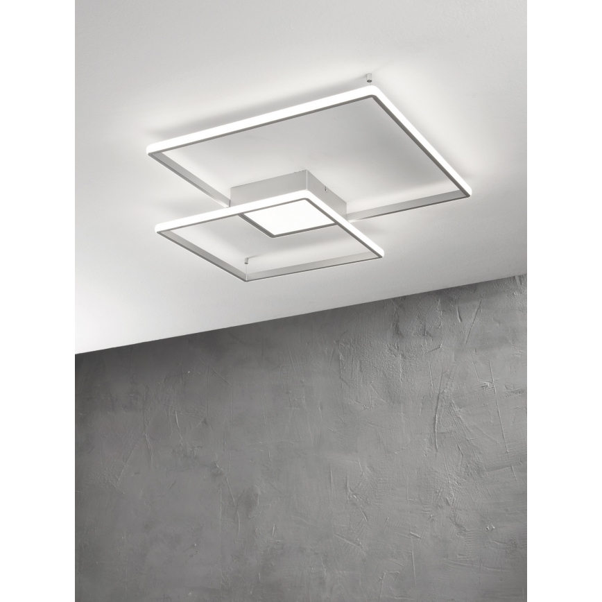 Ondaluce - Plafoniera da soffitto dimmerabile a LED DOWEL LED/46W/230V 55x55 cm, argento
