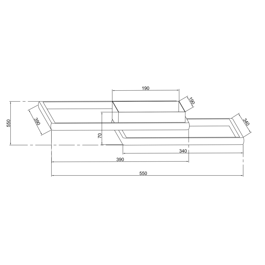 Ondaluce - Plafoniera da soffitto dimmerabile a LED DOWEL LED/46W/230V 55x55 cm, argento