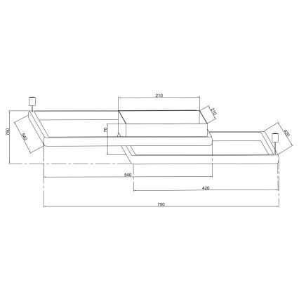 Ondaluce - Plafoniera dimmerabile a LED DOWEL LED/60W/230V 75x75 cm argento
