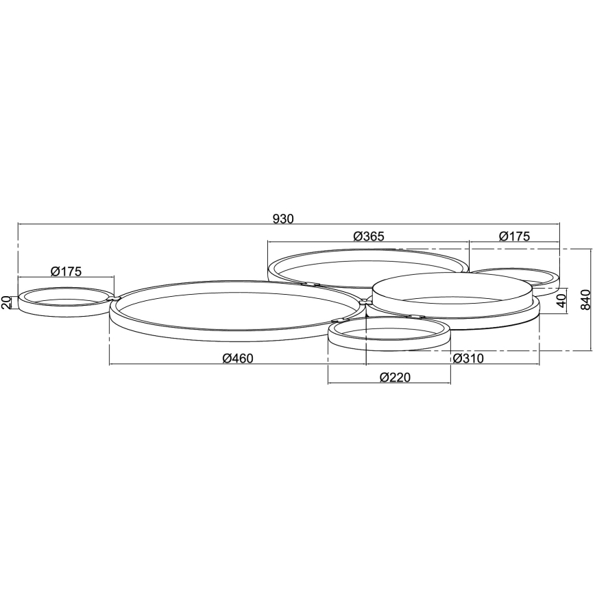 Ondaluce - Plafoniera dimmerabile a LED POIS LED/68W/230V dorata