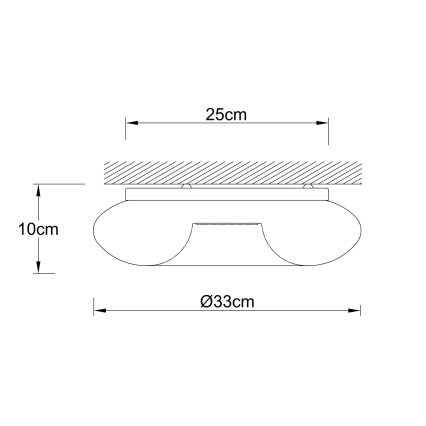 Ondaluce - Plafoniera DODI 2xE27/15W/230V Ø 33 cm bianca