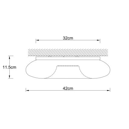 Ondaluce - Plafoniera DODI 3xE27/15W/230V Ø 42 cm bianca