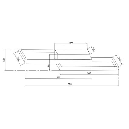 Ondaluce - Plafoniera LED dimmerabile DOWEL LED/46W/230V argento