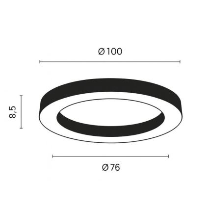 Ondaluce - Plafoniera dimmerabile a LED GLOBUS LED/80W/230V 3000/4000K Ø 100 cm nera