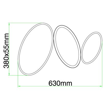 Ondaluce - Plafoniera LED dimmerabile RICE LED/25W/230V 38x63 cm dorata