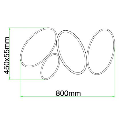 Ondaluce - Plafoniera LED dimmerabile RICE LED/34W/230V 45x80 cm dorata