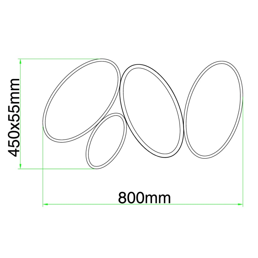 Ondaluce - Plafoniera LED dimmerabile RICE LED/34W/230V 45x80 cm dorata