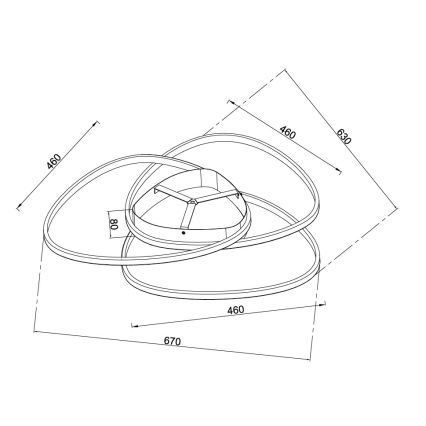 Ondaluce - Plafoniera LED dimmerabile ROSE LED/70W/230V 63x67 cm dorata